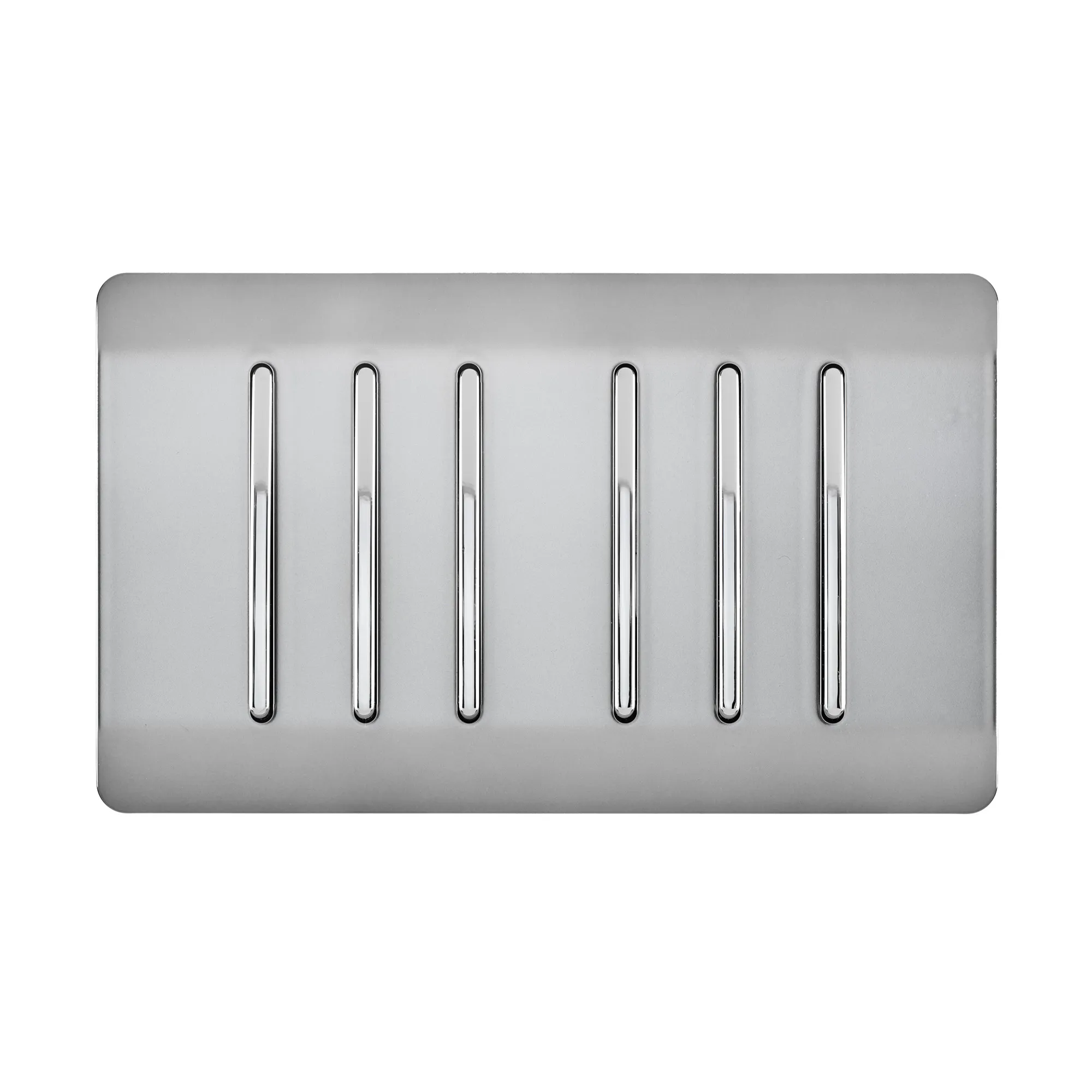 ART-SS66BS  6 Gang 2 Way 10 Amp Rocker Twin Plate Brushed Steel